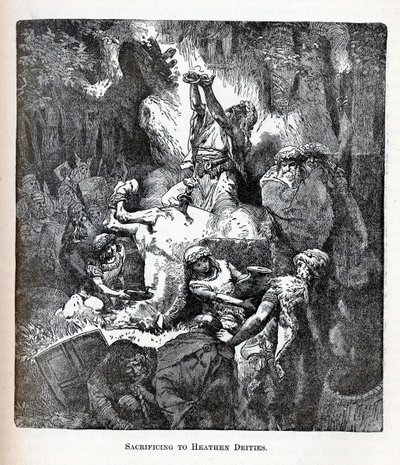 Ofring til hedenske guder, 1882 av Unbekannt