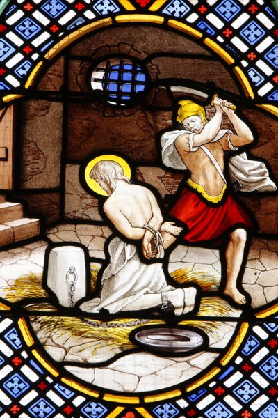Saint-Corentin (Saint Corentin) katedral, Quimper Glassmaleri: døperen Johannes død, Quimper, Frankrike av Unbekannt