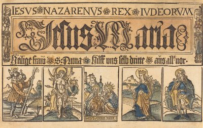 Saint Anne, Madonnaen og barnet og de hellige Christopher, Sebastian, Clara..., ca. 15001525. av Unbekannt