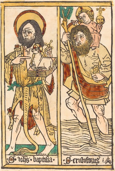 Døperen Johannes og den hellige Christopher, 14701480. av Unbekannt