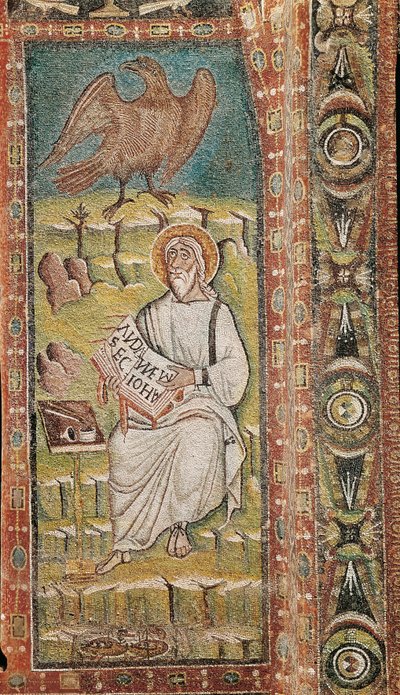 Evangelisten Johannes. Bysantinsk mosaikk. 6. århundre av Unbekannt