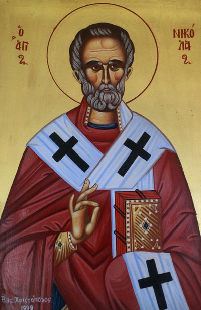 Saint Nicholas gresk-ortodokse ikon Hellas av Unbekannt