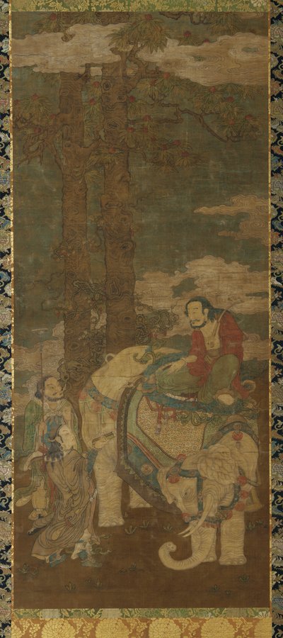 Sakyamuni på en elefant, 1500-1700-tallet. av Unbekannt