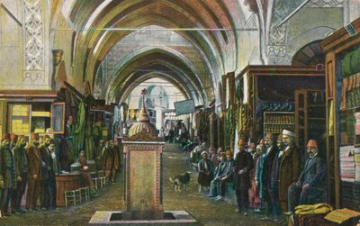 Salutt fra Konstantinopel - Den store basaren, ca 1900. av Unbekannt