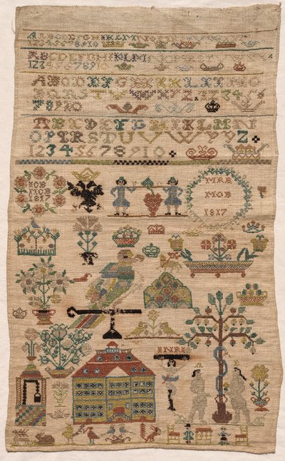 Sampler Fragment, 1817. av Unbekannt