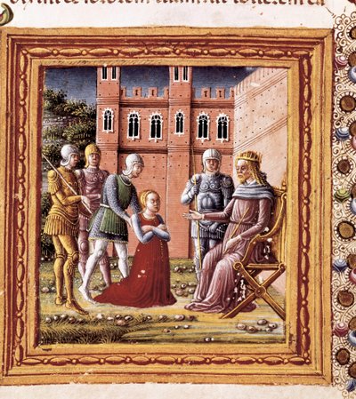 Sara presenterte for Farao, miniatyr malt av Marco Giovanni Dell'Avogaro av Unbekannt