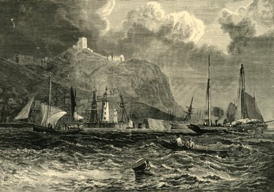 Scarborough Castle, fra havet, 1898. av Unbekannt