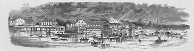 Scene ved Baton Rouge under flommene i 1874, 1883 av Unbekannt
