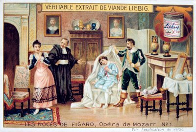 Scene fra Mozarts opera The Marriage of Figaro, 1786 1905. av Unbekannt