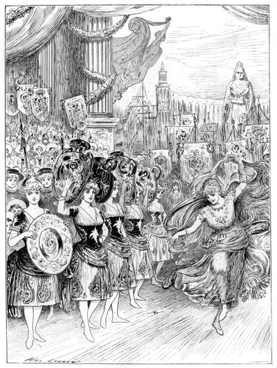 Scene fra pantomimen The Forty Thieves på Dury Lane Theatre, London, 1887 av Unbekannt