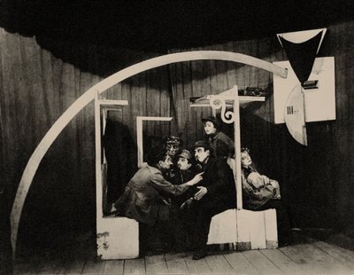 Scene fra stykket Agenter av Sholem Aleichem. Scenograf Marc Chagall, 1921. av Unbekannt