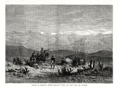 Scene i Bolivia, 1877 av Unbekannt