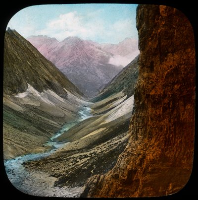 Scene i Himalaya, India, slutten av 1800- eller begynnelsen av 1900-tallet av Unbekannt