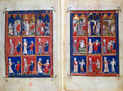 Scener fra Kristi liv, og leger med pasienter, c1300 av Unbekannt