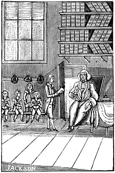 Skolemester og hans elever, 1700-tallet av Unbekannt