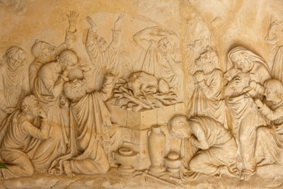 Skulptur som viser prestene til Baal i El Muhraqa, Israel av Unbekannt