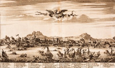 Seabattle under beleiringen av Candia Fra: Scene of War, 1675. av Unbekannt