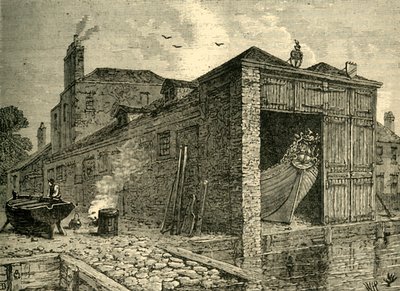 Searles Boat-Yard i 1830, c1878. av Unbekannt