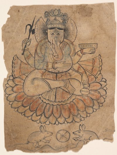 Sittende firearmet Ganesha, ca. 1775. av Unbekannt