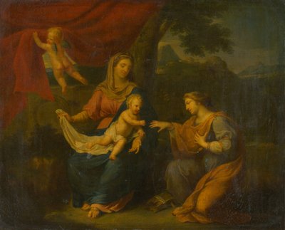 Sittende Madonna med St. Catherine av Unbekannt