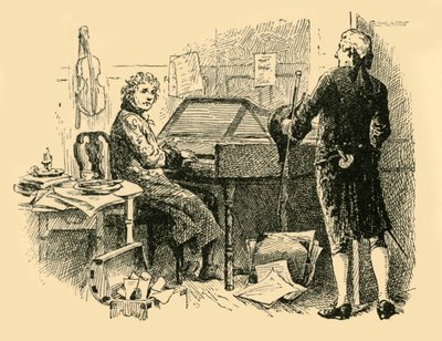Sittende foran et gammelt, utslitt piano, 1907. av Unbekannt