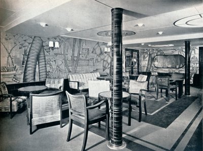 Andreklasses røykerom om bord på Victoria, 1931 av Unbekannt