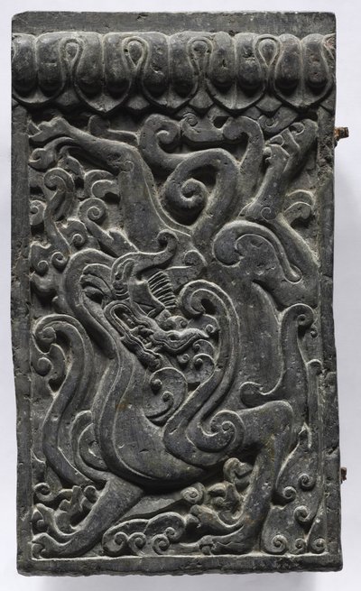 Seksjon av en kisteplattform: Dragon, 550-577. av Unbekannt