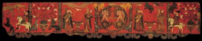 Utsnitt av trepanel med dekorativt maleri, 1770-1780-årene av Unbekannt