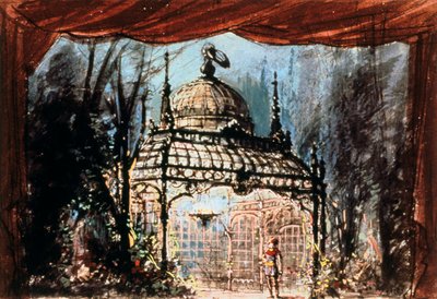 Scenografi for Mozarts Tryllefløyten, 1863 av Unbekannt