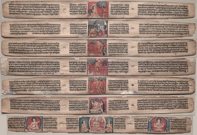 Syv blader fra et manuskript av Gandavyuha-sutra..., 1000-1100-tallet. av Unbekannt