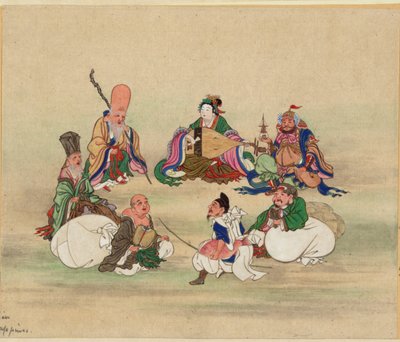 Seven Lucky Gods, ca 1878 av Unbekannt