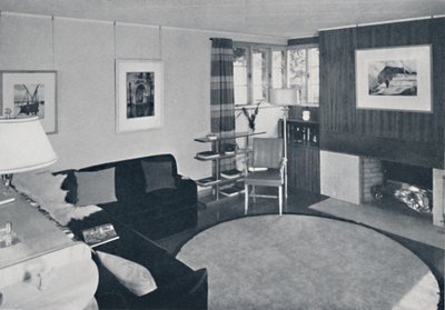 Sewall Smith. Stue i arkitektens eget hjem i Niagara Falls, N.Y., i en turkis koraller av Unbekannt