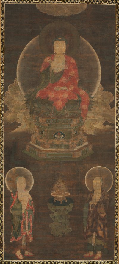 Shakyamuni Triad: Buddha deltatt av Manjushri og Samantabhadra Buddha, sent på 1300-tallet. av Unbekannt