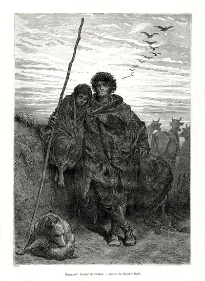 Shepherd of Alava, Spania, 1886 av Unbekannt
