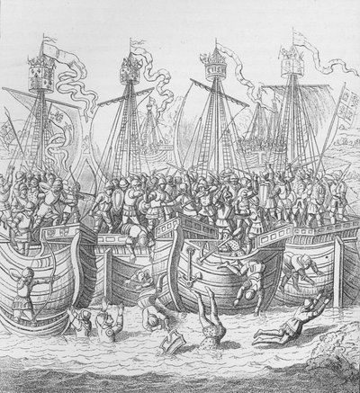 Sendes i La Rochelle, Frankrike, i 1372, c1804 1906 av Unbekannt