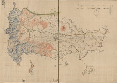 Viser fjell, elver, byer, landsbyer, markeder, templer og veier i Anyang County, Henan-provinsen. Relieff vist billedmessig. Også tilgjengelig via Library of Congress-nettstedet som et rasterbilde. Tidligere anropsnummer: G7823.A77 1910 .A5 Vault Forrige av Unbekannt