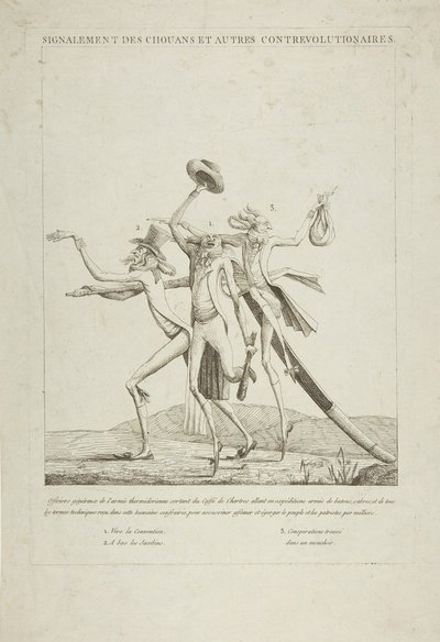 Beskrivelse av Chouanene og andre kontrarevolusjonære, ca. 1793. av Unbekannt
