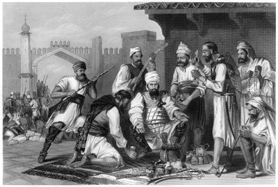 Sikh-tropper som deler byttet fra mytterister, 1857, c1860 av Unbekannt