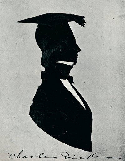 Silhouette Portrait of Charles Dickens, c1840-tallet, 1910 av Unbekannt