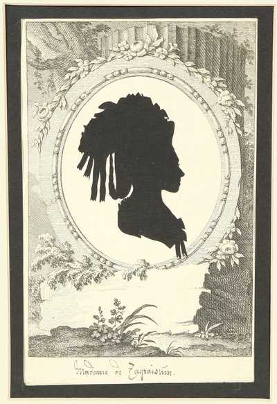 Silhuettportrett av Natalia Kirillovna Zagryazyskaya født Razumovskaya 1747-1837, 1777-1782 av Unbekannt