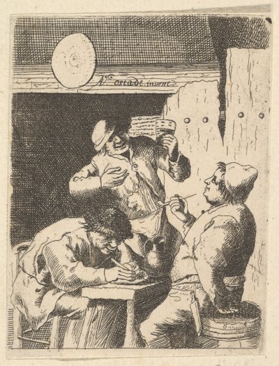 Sanger står mellom to røykere, 1610-85. av Unbekannt