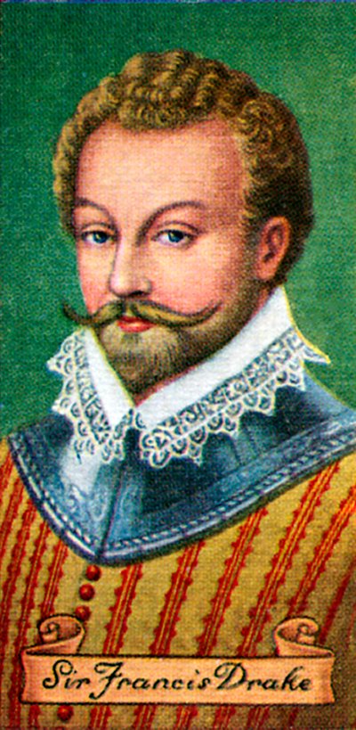 Sir Francis Drake, hentet fra en serie sigarettkort, 1935 av Unbekannt