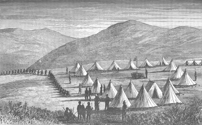 Sir Garnet Wolseleys Camp at Ulundi: Zulus Coming In To Give Up Their Arms, c1880 av Unbekannt