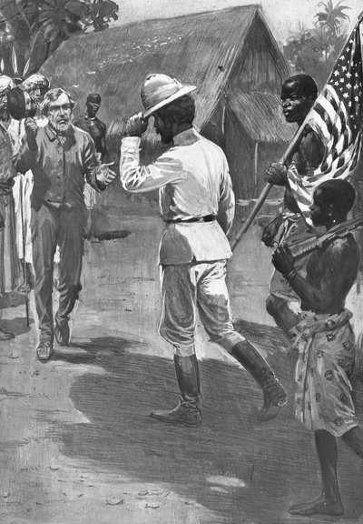 Sir Henry Morton Stanley møter David Livingstone, Afrika, 1871 av Unbekannt