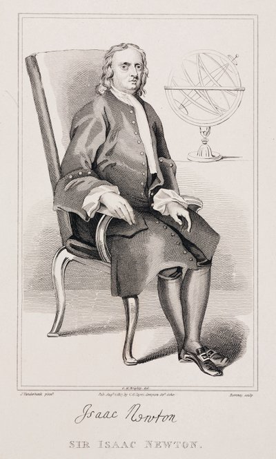Sir Isaac Newton , engelsk matematiker og fysiker, ca 1725 av Unbekannt