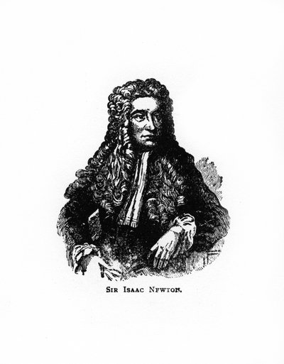 Sir Isaac Newton , engelsk matematiker, astronom og fysiker, 1900-tallet av Unbekannt