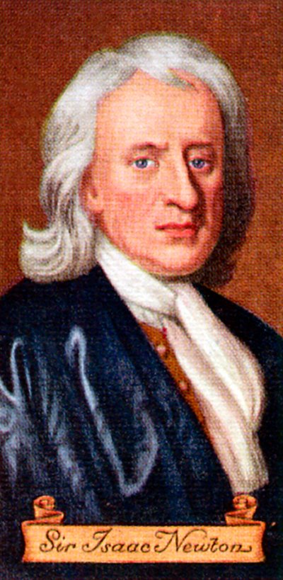 Sir Isaac Newton, hentet fra en serie sigarettkort, 1935 av Unbekannt