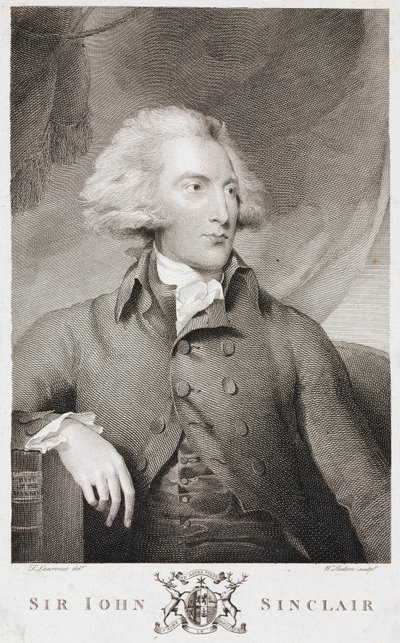 Sir John Sinclair , skotsk landbruksøkonom og statistiker, ca 1790-tallet av Unbekannt