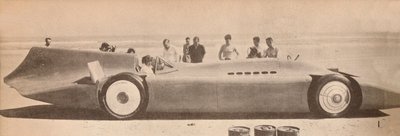 Sir Malcolm Campbell i sin nye Blue Bird på Dayton Beach, Florida, 1935, 1935 av Unbekannt