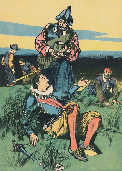 Sir Philip Sidney and the Dying Soldier, c1907 av Unbekannt